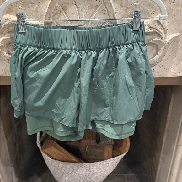 Women's Green Athletic Shorts - Picture 1 of 4